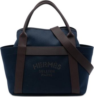 Herm&egrave;s Pre-owned Hermes Toile Sac de Pansage Grooming Bag Unisex LYGZSYB04SN1X0GO