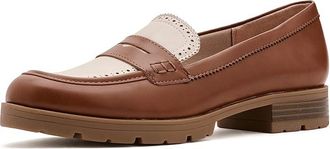 Life Stride London3 Loafer/Moc Shoes Womens Flat Shoes Tan Bone : 8.5 W (C), Faux Leather