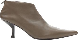 The Row Bourgeoise Stretch taupe pointy curved heel low bootie