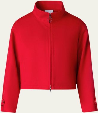 Akris Wool-Cashmere Crop Zip Jacket
