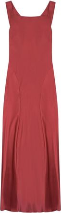 Alberta Ferretti Pink Square Neck Maxi Dress