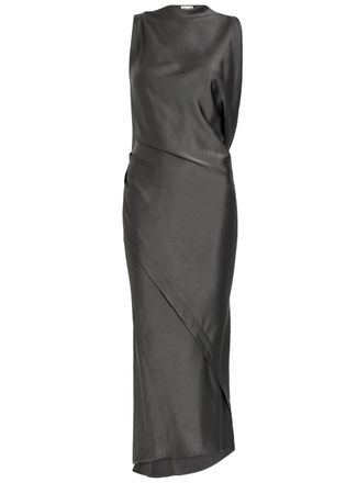 Victoria Beckham Draped Satin-crepe Midi Dress - Brown - 10 (UK10 / S)