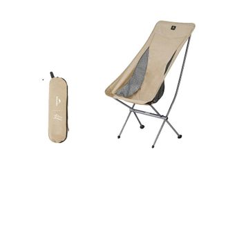OEM Silla Plegable Moon, Aleaci&oacute;n De Aluminio Ultraligera, Respaldo Ergon&oacute;mico, Color Marr&oacute;n Duna L