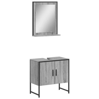 Berkfield Home 2 Piece Bathroom Cabinet Set Grey Sonoma Engineered Wood