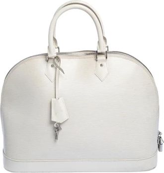 Louis Vuitton Tweedehands leren Louis Vuitton tassen - Dames - Vintage Handtas - Wit - ONE Size - Leer - Vintage