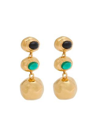 Joanna Laura Constantine Oval Cabochon 18kt Gold-plated Drop Earrings - One Size