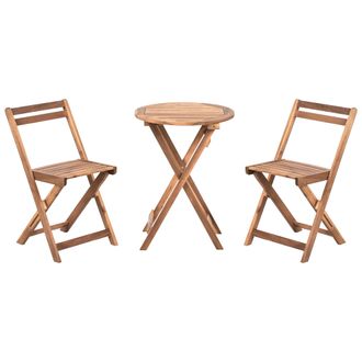 Beliani Beliani - Conjunto De Balc&oacute;n De Madera De Acacia Mobiliario De Jard&iacute;n Plegable Marr&oacute;n Sacile