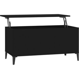 vidaXL Vidaxl - Mesa de centro madera contrachapada negro 90x44,5x45 cm
