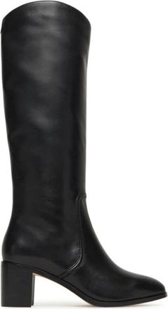 Ralph Lauren Charly Tall Boot - Dames - Laarzen met Hak - Zwart - 39 EU - Leer - Schoenen