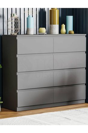 Home Discount Vida Designs Denver 8 Drawer Storage Chest Bedroom Organizer in Grey