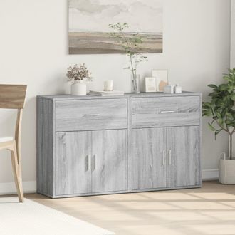 Berkfield Home Sideboards 2 pcs Grey Sonoma 60x31x70 cm Engineered Wood | Size: 60 x 31 x 70 cm