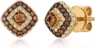 Le Vian Ladies Center Chocolate Stud Earrings set in 14K Honey Gold WJAW 55