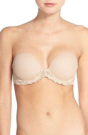 Natori Feathers Underwire Plunge Strapless Bra in Cafe at Nordstrom, Size 34Ddd