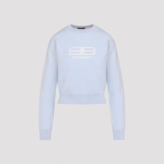 Balenciaga Lichtblauwe Korte Wol Pullover
