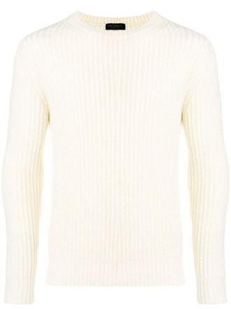 Dell'Oglio ribbed knit sweater - men - Polyamide/Mohair/Merino - 54 - White