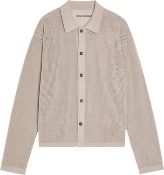 Mki Miyuki Zoku Open-knit Linen and Cotton-blend Cardigan - Taupe - XL