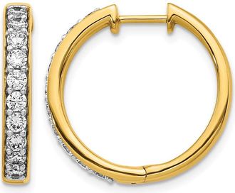 Diamond2Deal 14k Gold 1 Ct Lab Grown Diamond Hinged Hoop Earrings