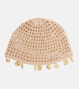 Os&eacute;ree Os&eacute;ree Embellished crochet cotton hat