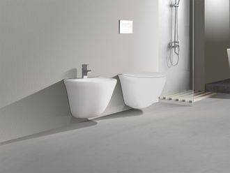 Nala Nala - Conjunto De Sanitarios Suspendidos Rimless Sin Borde Serie Flipper Tapa De Inodoro Con Cierre Suave Incluida