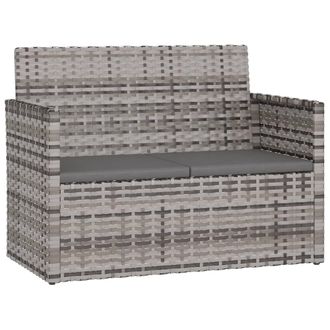 vidaXL Banco De Jard&iacute;n Con Cojines Rat&aacute;n Sint&eacute;tico Gris 105 Cm Vidaxl