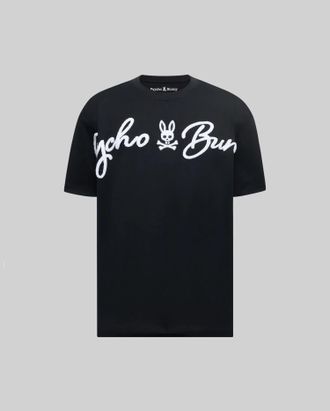 Psycho Bunny Mens Tate Oversized Graphic Tee 001 BLACK / XL