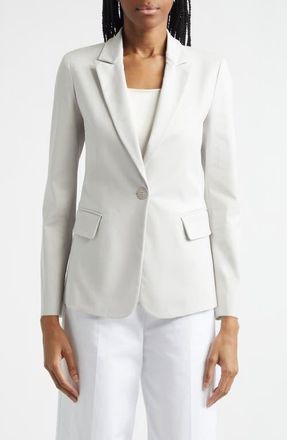Emporio Armani Cotton Blend Blazer in Solid Light/Pastel Grey at Nordstrom, Size 16 Us