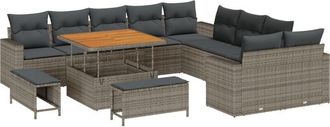 vidaXL Garden Sofa Set with Cushion 13 pcs Grey 100 x 100 x 71 cm Vidaxl