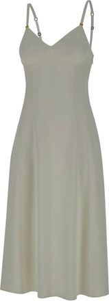Elisabetta Franchi Abito midi con spalline - Bianco