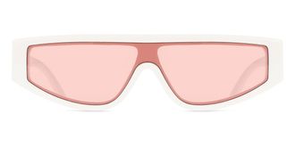 LMNT Sunglasses Rectangle Full Rim Plastic Womens Prescription Sunglasses White Size 54 - LMNT