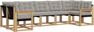 vidaXL Conjunto De Sof&aacute;s De Exterior 7 Uds. Blanco Y Gris Claro Vidaxl