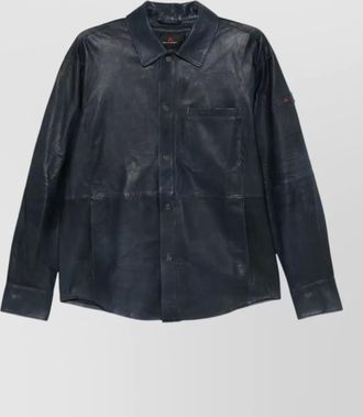 Peuterey leather buttoned leather jacket