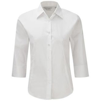 Russell Athletic Russell Collectie Dames/Dames 3/4 Mouw Easy Care Gevoelig overhemd (Wit)