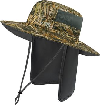Bassdash UPF 50+ Sun Fishing Hat Water Resistant with Detachable Neck Flap
