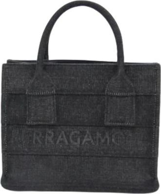 Ferragamo Pre-owned Tote Bags, female, Blue, Size: ONE SIZE Pre-owned Tote Bag