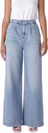 Triarchy Wide Leg High Waisted Jeans In Light Indigo