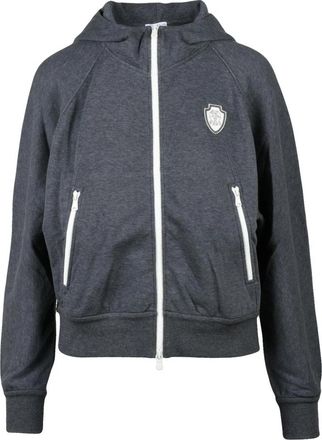 Brunello Cucinelli Zip Sweatshirt - Dames - Vesten met rits - Grijs - S - Katoen - Hoodies & sweatvesten