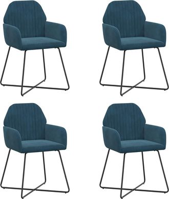 vidaXL Sillas De Comedor 4 Uds. Terciopelo Azul 55 X 50 X 84 Cm Vidaxl