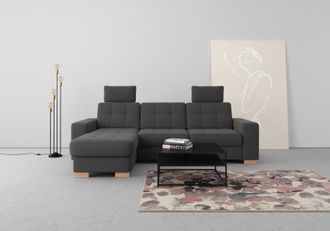 Sit&more Ecksofa »Quincy L-Form« wahlweise mit Bettfunktion und Bettkasten