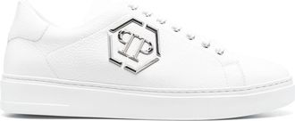 Philipp Plein leather low-top sneakers - men - Calf Leather/Calf Leather/Rubber - 46 - White