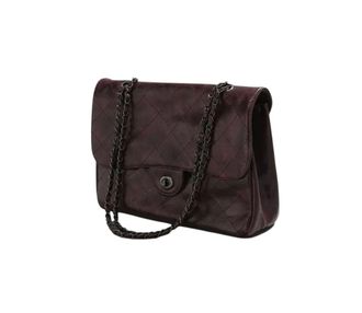 Generic Quilted Flap Handbag with Chain Strap, Diamond-Stitched Pattern, Available in Black, Burgundy, Brown (Burgundy)