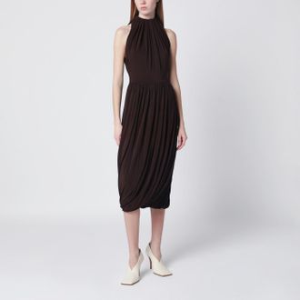 Alaia Ebony brown twisted jersey dress