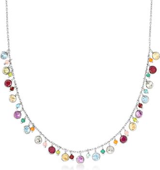 Ross-Simons Multi-Gemstone Necklace in Sterling Silver