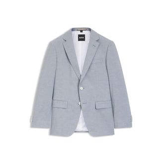 BOSS Slim-fit jacket in patterned chiffon