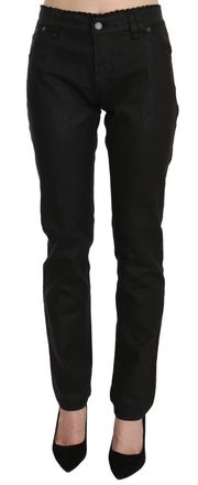 John Galliano Mid Waist Skinny Cotton Casual blue Womens Jeans