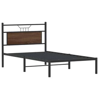Berkfield Home Decorative Bed Frame without Mattress Brown Oak 107x203 cm Engine