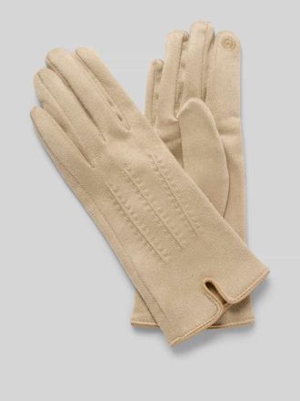 Eem Fashion Slim Fit Handschuhe mit Ziern&auml;hten in Beige, Gr&ouml;&szlig;e L