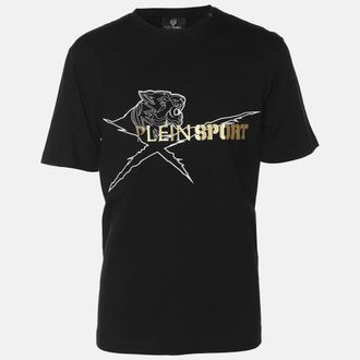 Plein Sport Plein Sport Black Jersey Logo Print T-Shirt