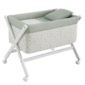 Cambrass Minicuna tijera madera verde/blanco 55x87x74 cm
