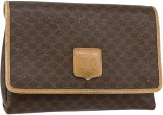 Celine Pre-owned Vintage Macadam PVC Schoudertas - Dames - Vintage Clutch - Bruin - ONE Size - Leer - Vintage