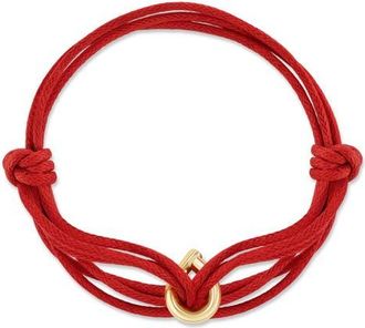 Tabayer Knotted Cord Bracelet in Yellow Gold/red at Nordstrom